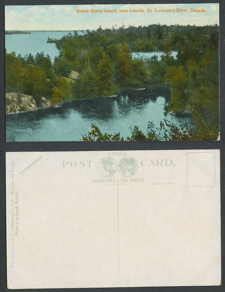 Canada Old Postcard Below Stave Island, 1000 Islands, St. Lawrence River Scene
