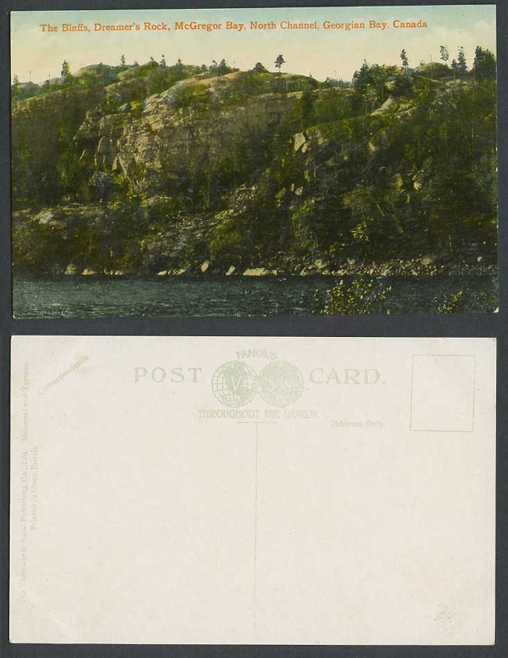 Canada Old Postcard Bluffs Dreamers Rock McGregor Bay North Channel Georgian Bay