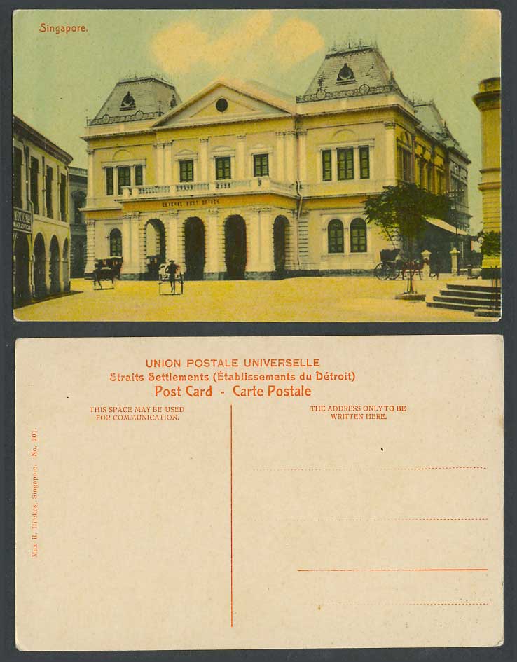 Singapore Old Colour Postcard General Post Office Street Scene James Motion Ltd.