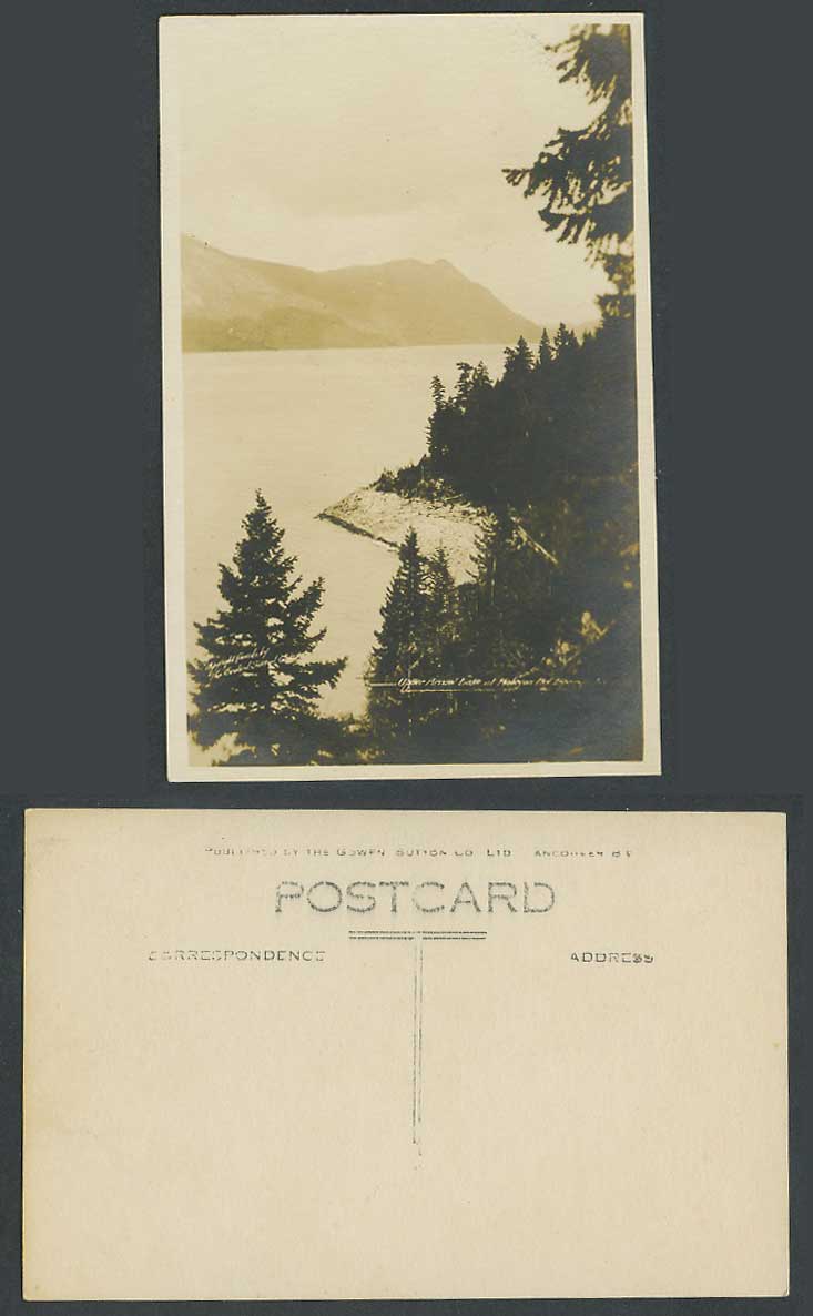 Canada Old Real Photo Postcard Upper Arrow Lake, Panorama, B.C. British Columbia