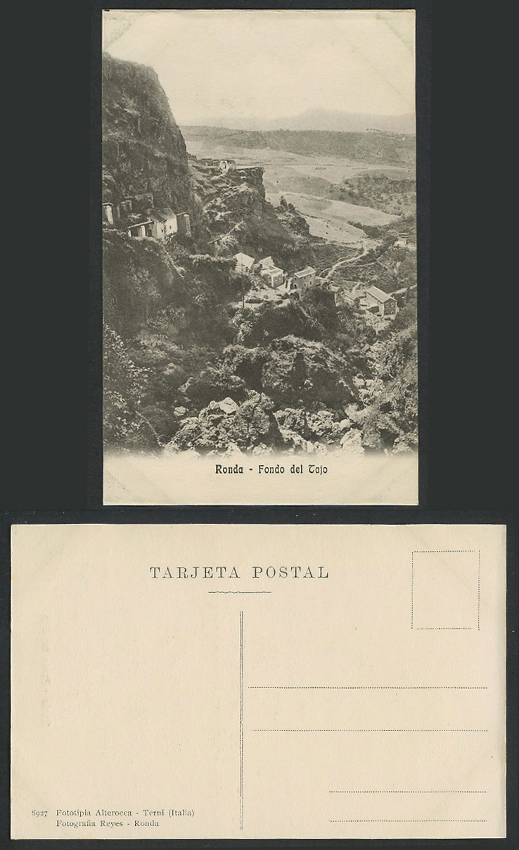 Spain Old Postcard Ronda Fondo del Tajo Andalusia Andalucia Panorama GeneralView