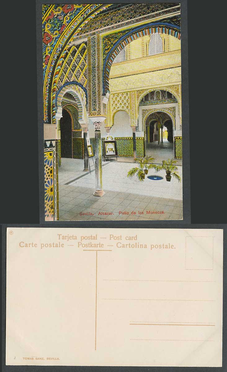 Spain Old Colour Postcard Sevilla Alcazar Patio de las Munecas Dools Courtyard