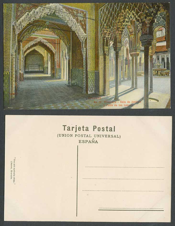 Spain Old Colour Postcard Granada Alhambra Sala de Justicia, Patio de Los Leones