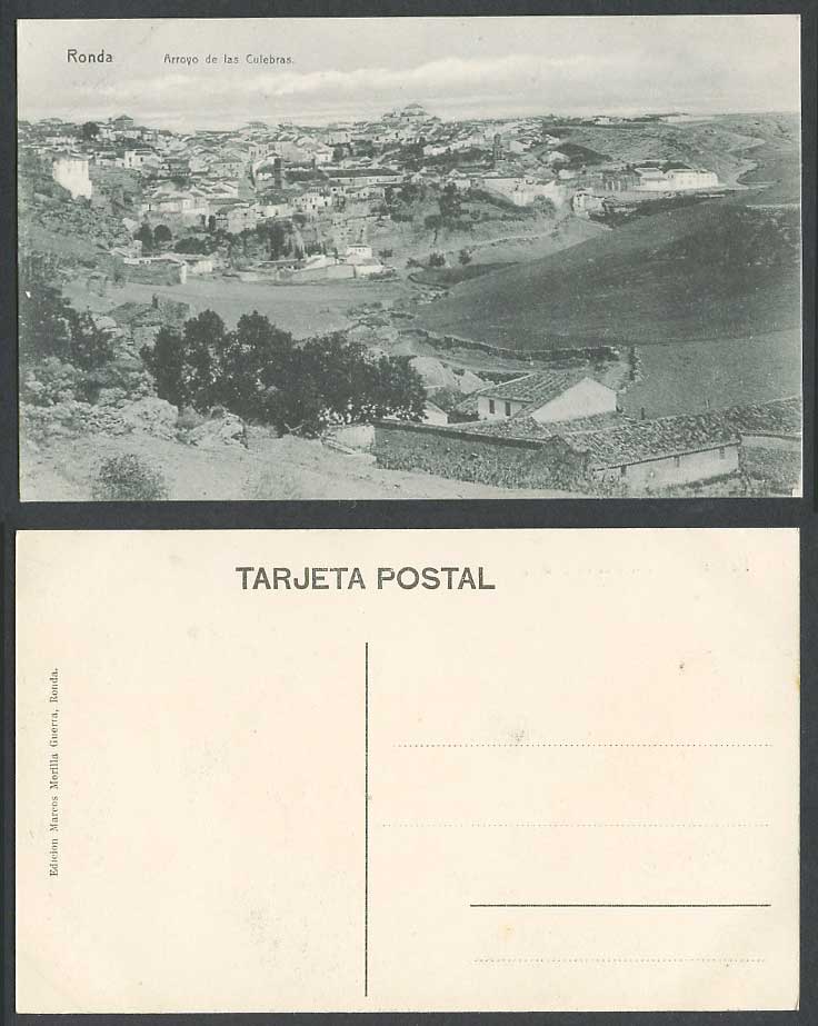 Spain Old Postcard Ronda Arroyo de las Culebras General View Andalusia Andalucia