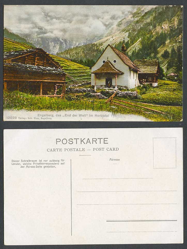 Switzerland Swiss Old Postcard Engelberg das End der Welt im Horbistal Mountains