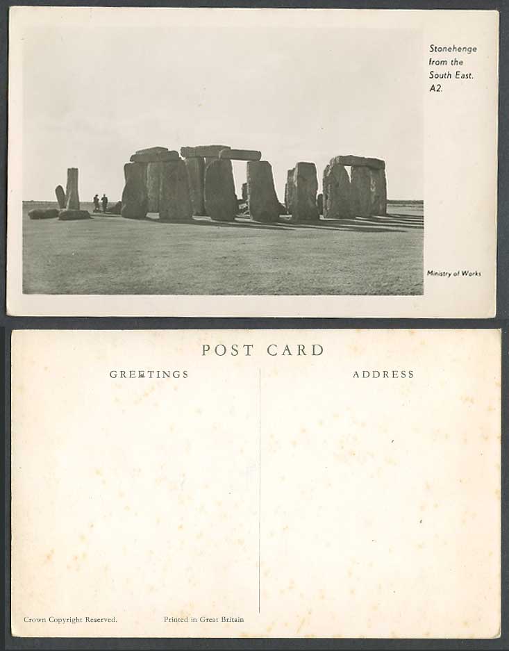 STONEHENGE from The South East A2 Wiltshire Old R.P. Postcard Ministry of Works
