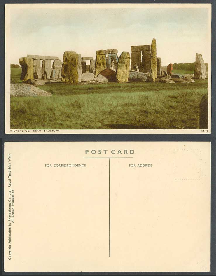 Stonehenge near Salisbury, Wiltshire, Stones, General View Old Colour Postcard