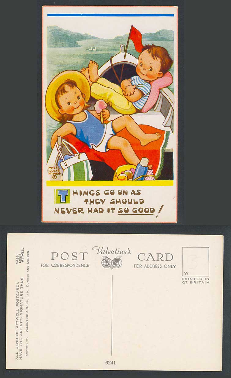 MABEL LUCIE ATTWELL Old Postcard Things Go On as They Should, Never So Good 6241