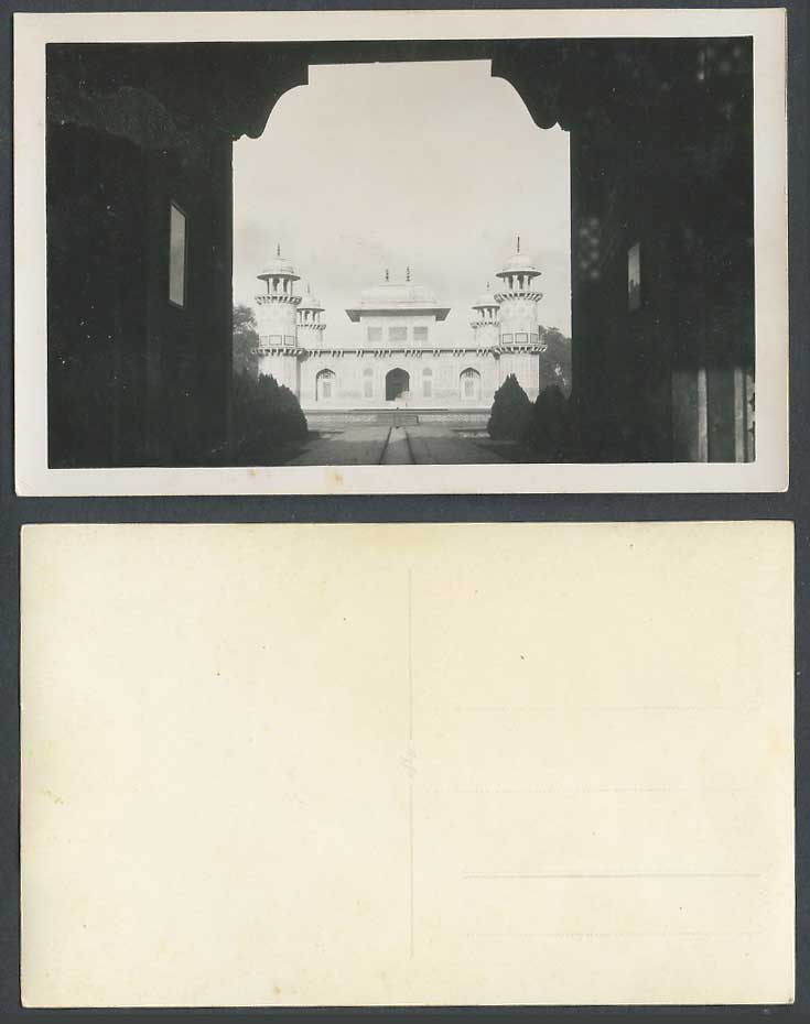 India Old Real Photo Postcard Tomb Etmadud Dowla Agra Gate Gateway Etmaduddaula