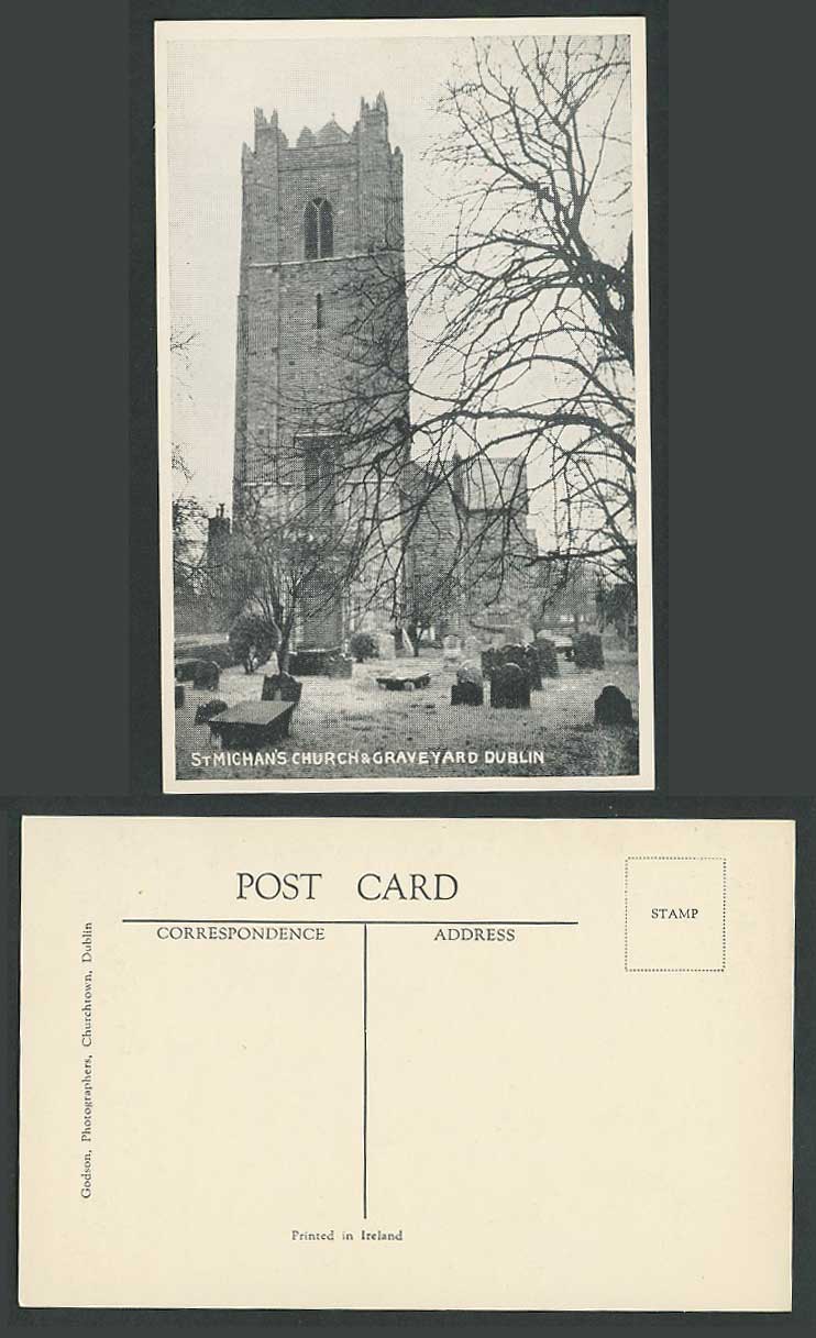 Ireland Old Postcard Dublin St. Michan's Church Graveyard, Churchyard Tombstones