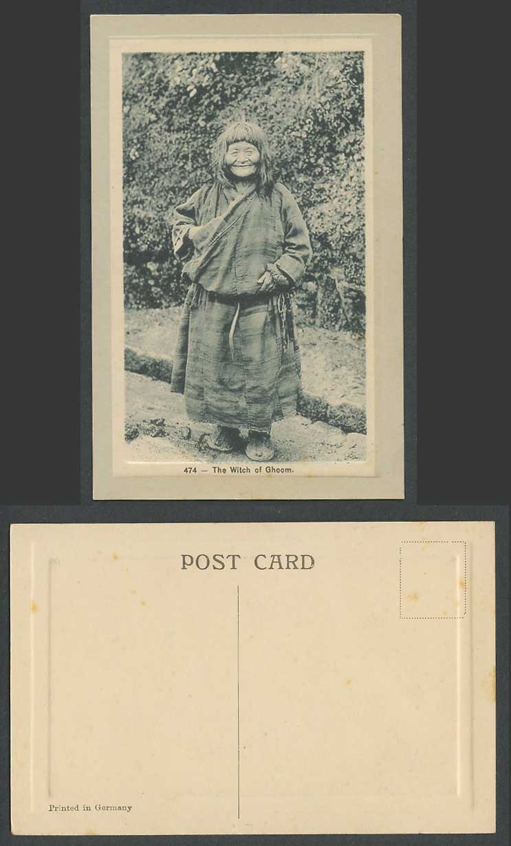 TIBET China Old Embossed Postcard The Witch of Ghoom Tibetan Lady Darjeeling 474