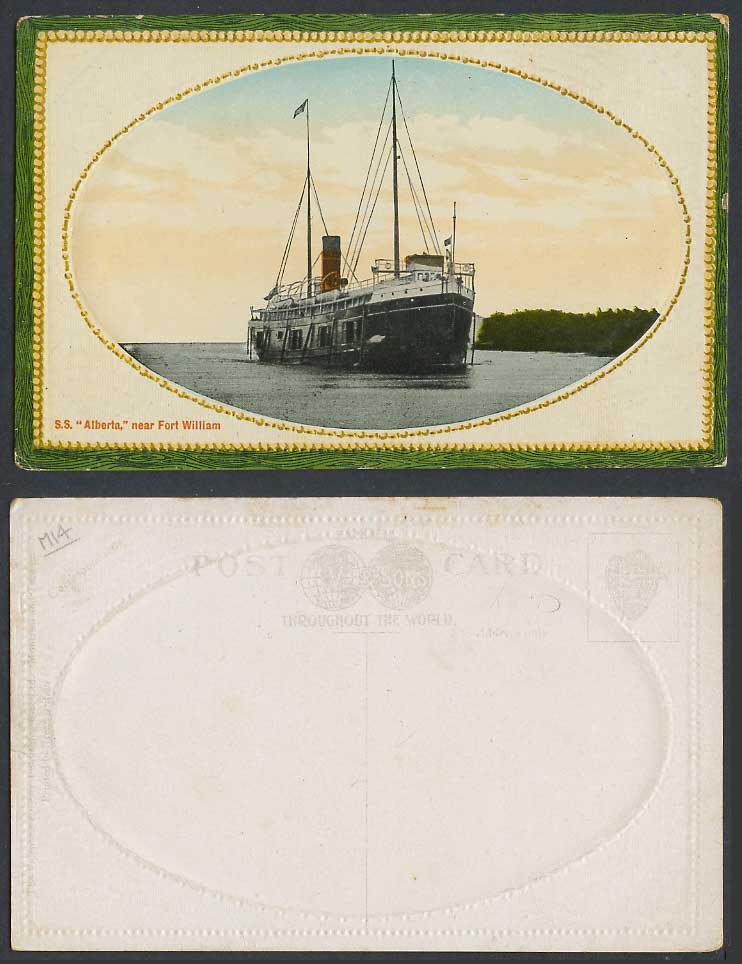 S.S. Alberta near Fort William, Ontario Steam Ship Steamer, Canada Old Postcard