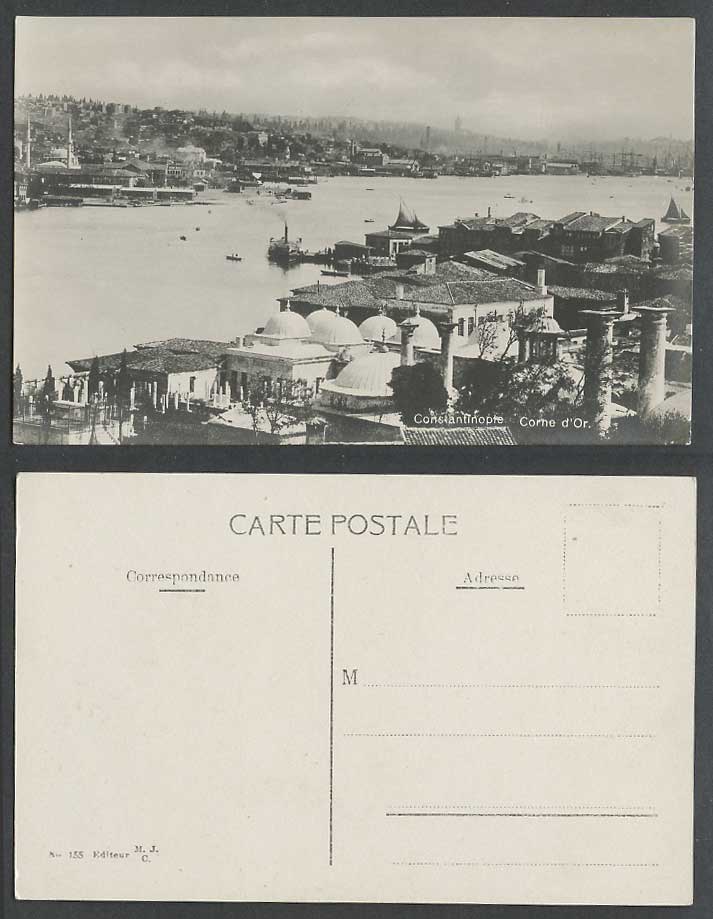 Turkey Old Postcard Constantinople Corne d'Or, River Scene Panorama General View