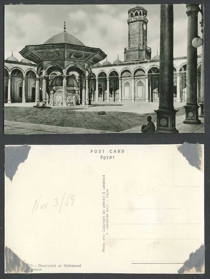 Egypt 1959 Old Real Photo Postcard Cairo, Courtyard of Mohamed Ali Mosque, Tower