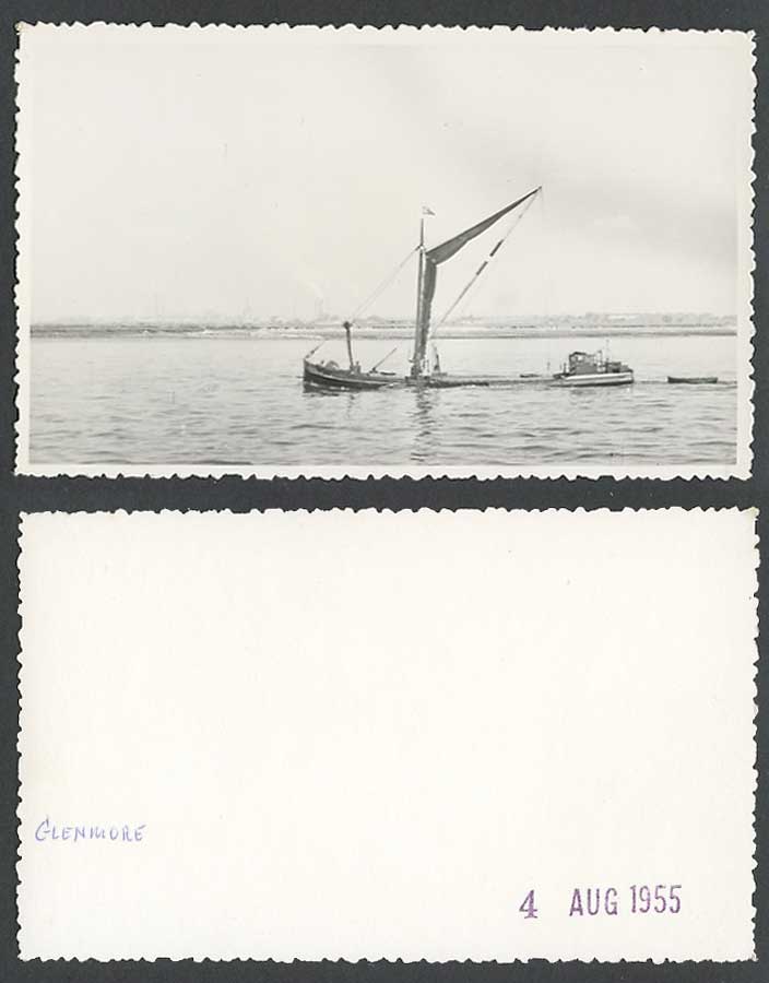 Canada 4 Aug 1955 Old Real Photo Postcard Glenmore, B.C. Kelowna Boat & Panorama