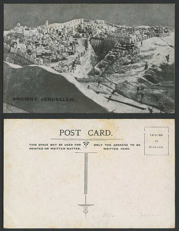 Palestine Ancient Jerusalem Overview, Holly Land Middle East Israel Old Postcard