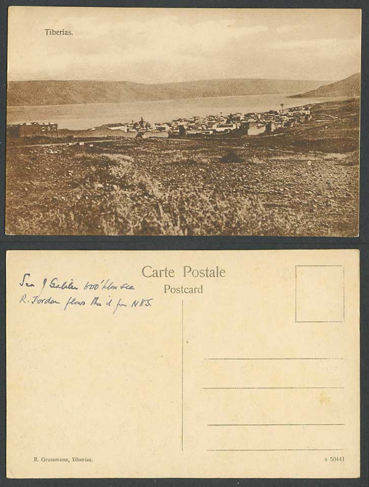 Palestine Old Postcard TIBERIAS General View Panorama Holy Land, Lake, Tiberiade
