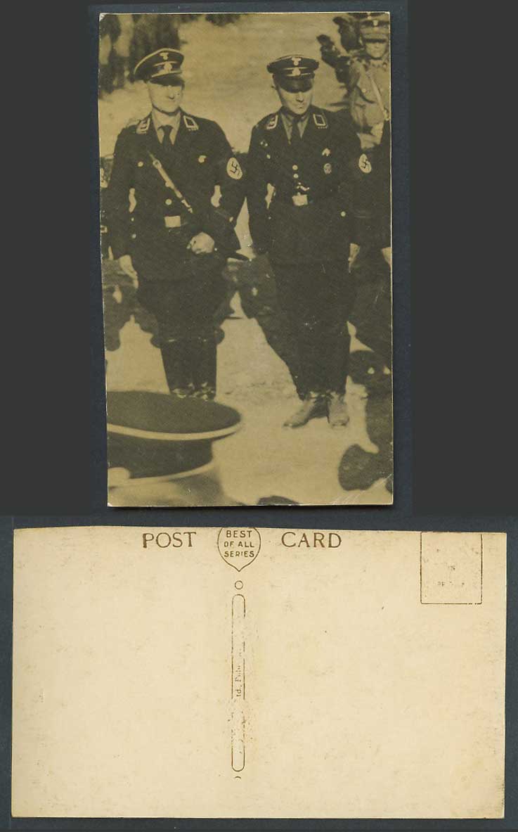 WW2 German Soldiers Officers wear Military Uniform Second World War Old Postcard
