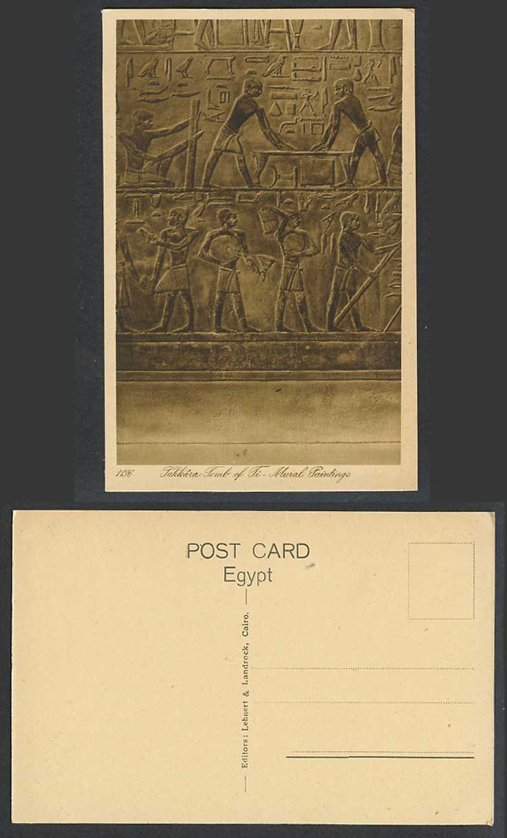Egypt Old Postcard Sakkara Tomb of Ti Mural Paintings Ancient Egyptian Life 1136