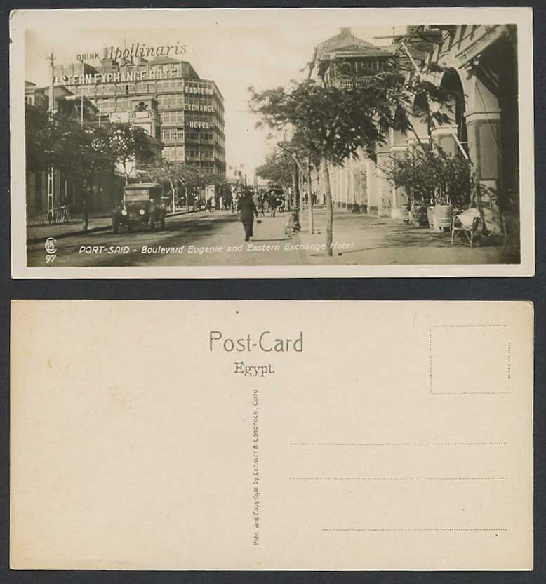 Egypt Old Postcard Port Said Boulevard Eugenie Eastern Exchange Hotel Bookmark S