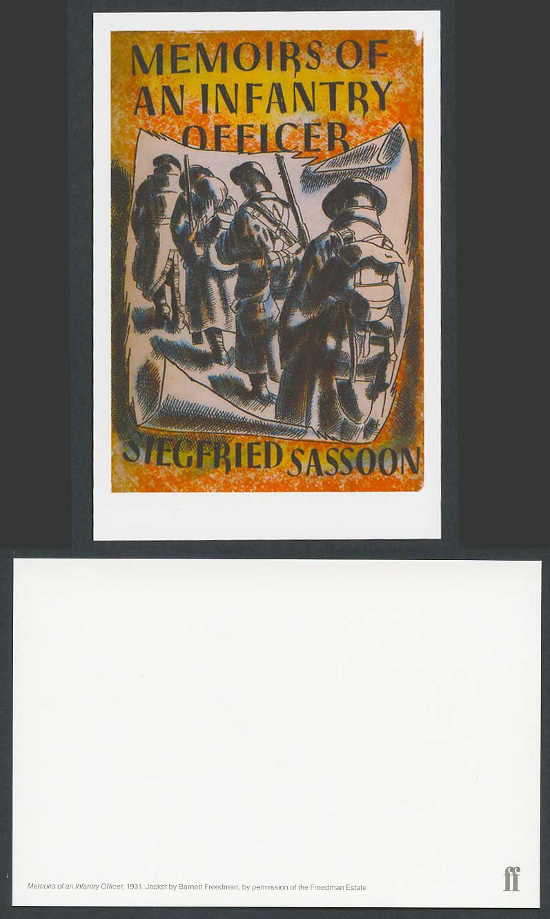 Faber Book Cover Postcard MEMOIRS OF AN INFANTRY OFFICER by Siegfried Sassoon