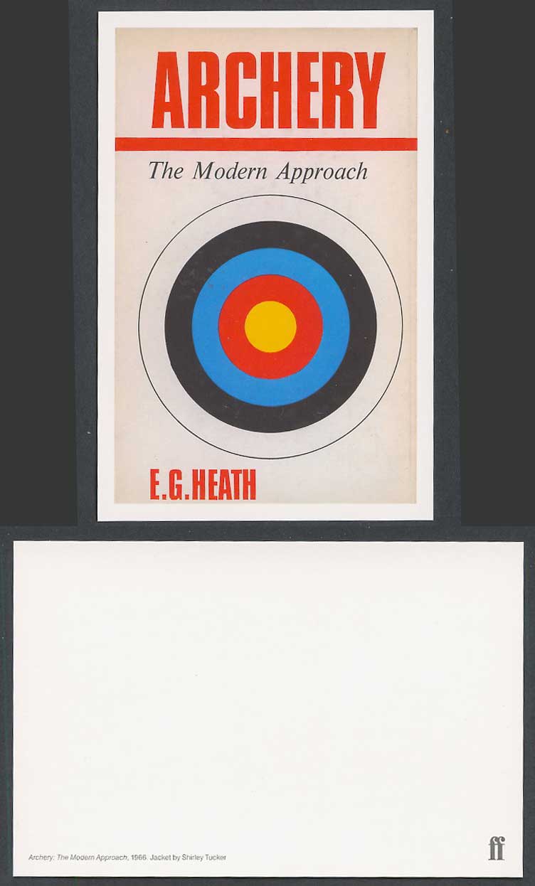 Faber Book Cover Postcard ARCHERY The Modern Approach 1966 by E.G. Heath, Sports
