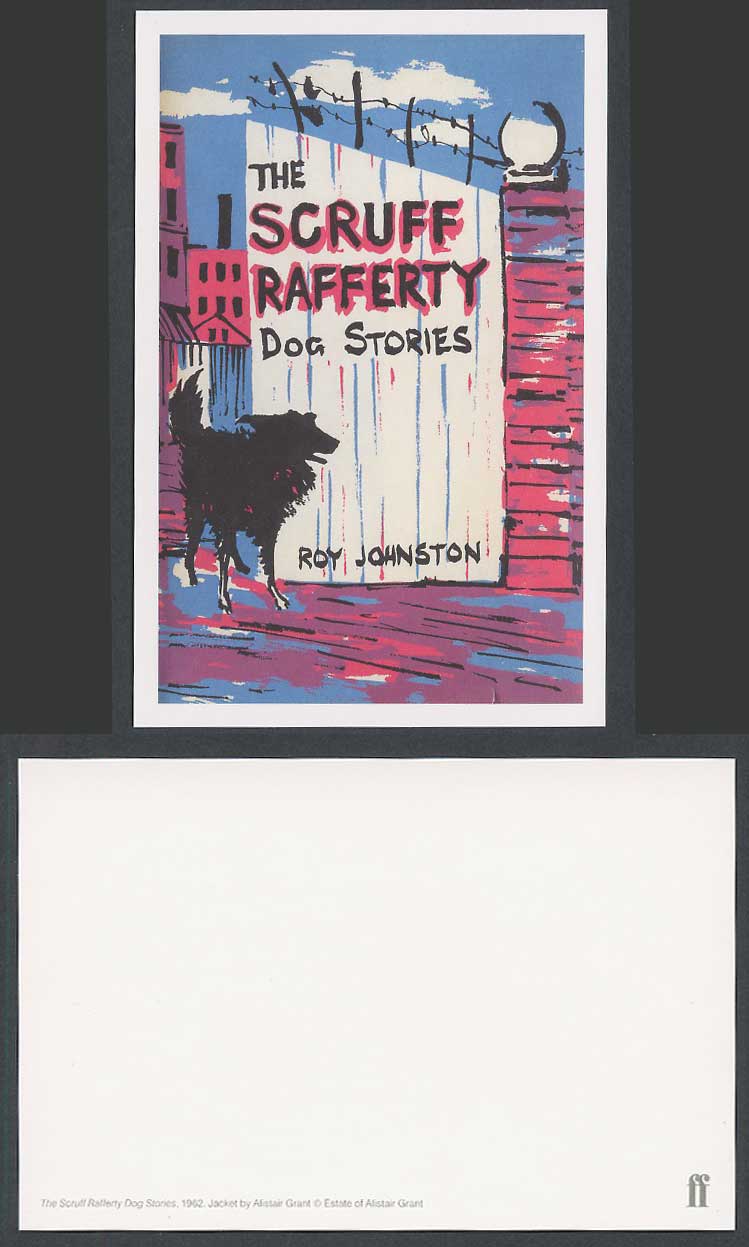 Faber Book Cover Postcard THE SCRUFF RAFFERTY Dog Stories 1962 Roy Johnston, ART