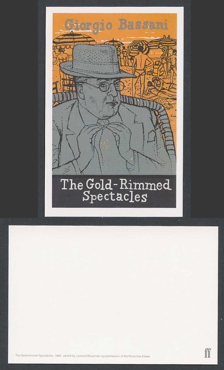 Faber Book Cover Postcard THE GOLD-RIMMED SPECTACLES 1960 Giorgio Bassani, Beach