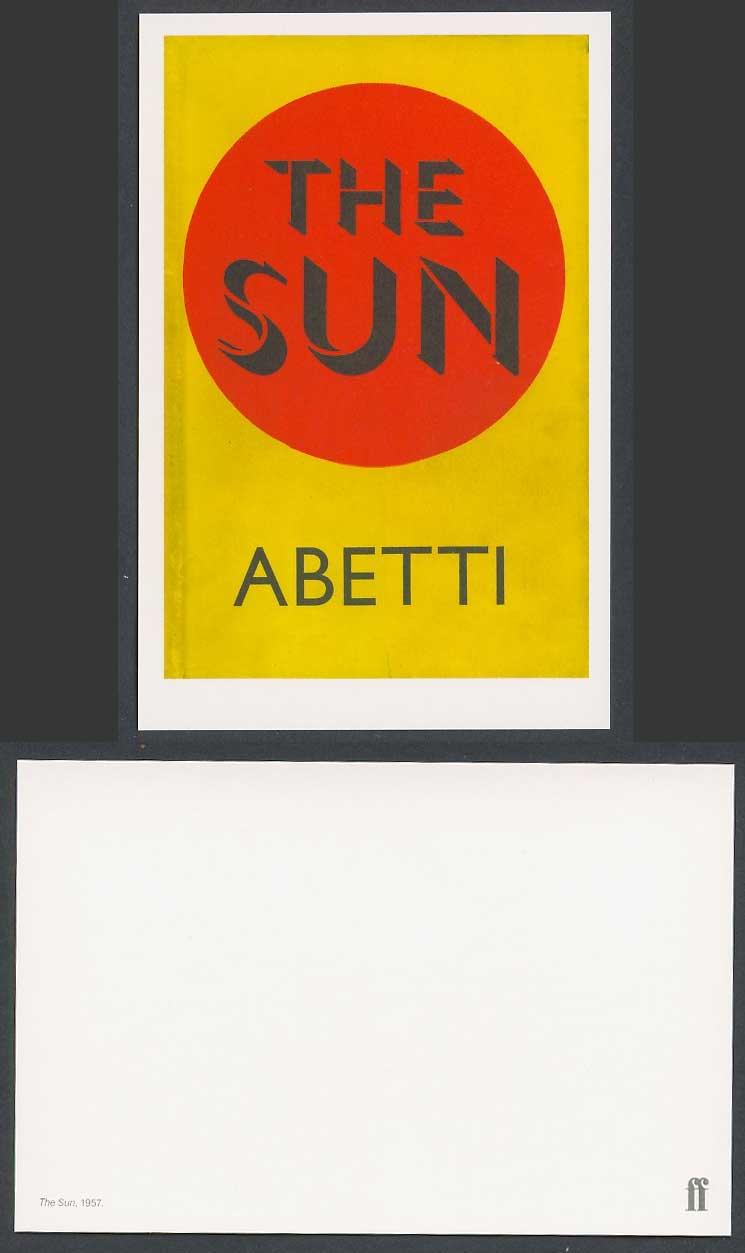 Faber Book Cover Modern Larger Postcard Faber Book THE SUN 1957 Abetti 10x15.2cm