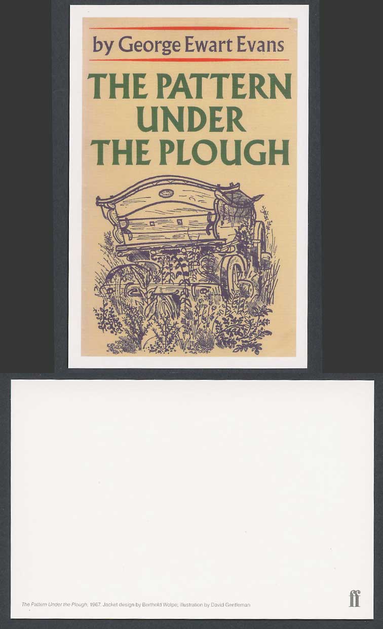 Faber Book Cover Postcard PATTERN UNDER THE PLOUGH 1967 George Ewart Evans Wolpe