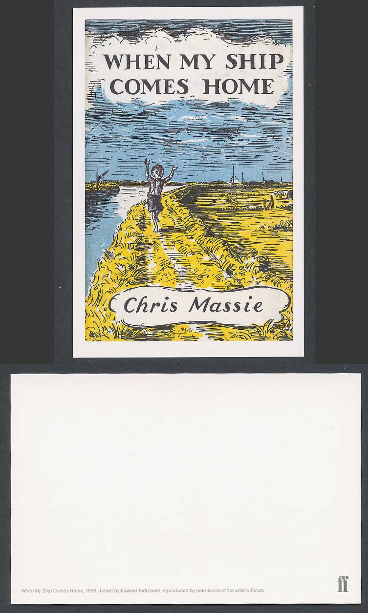 Faber Book Cover Postcard WHEN MY SHIP COMES HOME 1959 Chris Massie Boy Children