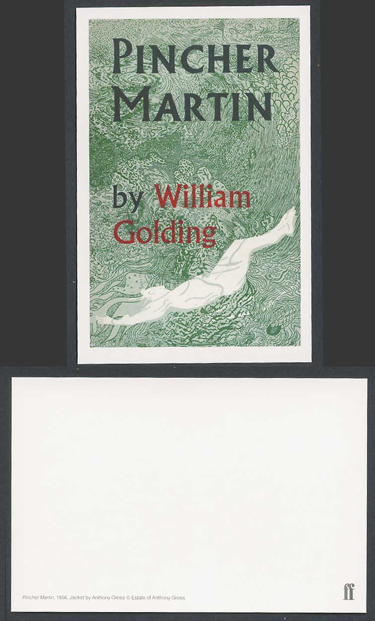 Faber Book Cover Postcard PINCHER MARTIN 1956, by William Golding, Anthony Gross