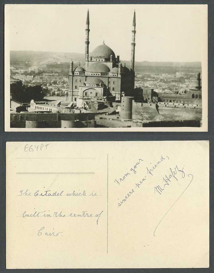 Egypt Old Real Photo Postcard Citadel, Built in Centre of Cairo, Citadelle Caire