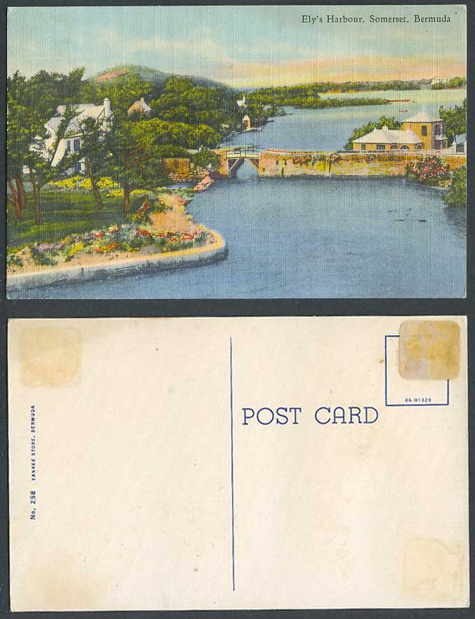Bermuda Old Colour Postcard Ely's Harbour Somerset Bridge Garden Flower Panorama