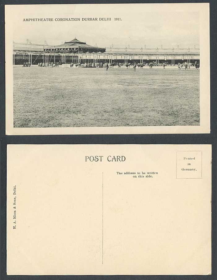 India, Amphitheatre, Coronation Durbar Delhi 1911 Old Postcard H.A. Mirza & Sons