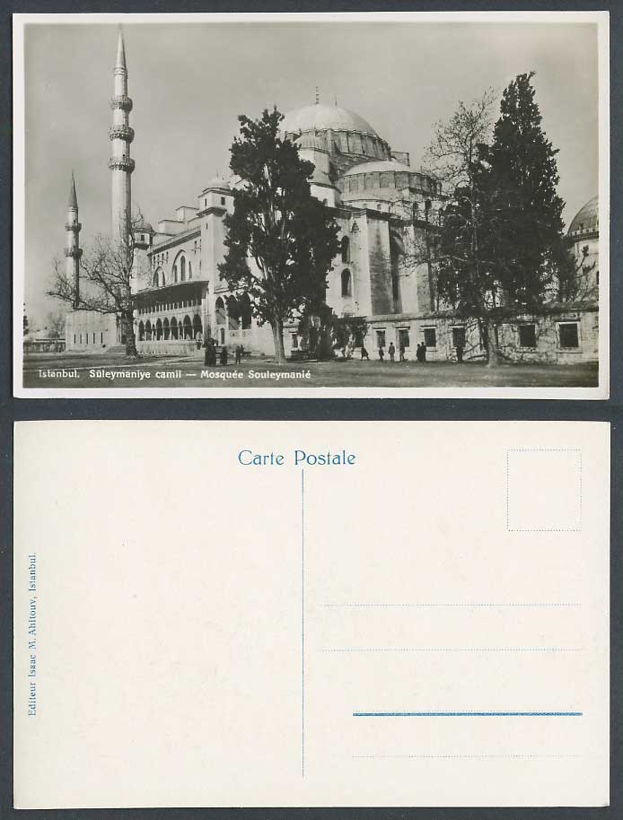 Turkey Old Real Photo Postcard Istanbul Souleymanie Mosque Suleymaniye Camil St.