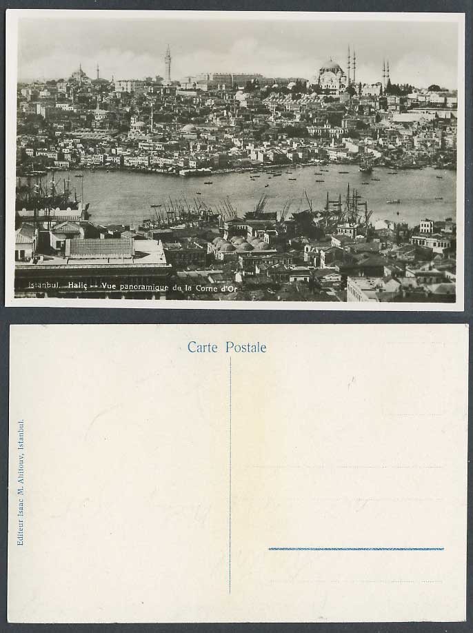 Turkey Old Real Photo Postcard Istanbul, Halic, Vue Panoramique de la Corne d'Or