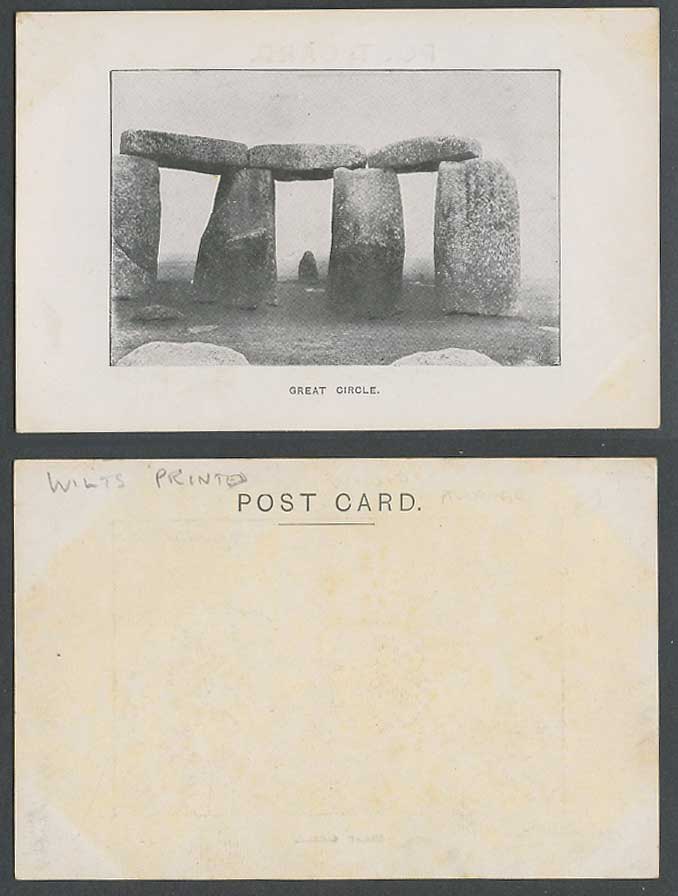 Stonehenge Great Circle Salisbury Plain Wiltshire Old UB Postcard Undivided Back