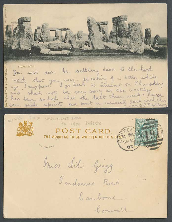 Stonehenge, Salisbury Plain, Wiltshire 1902 Old Tuck's UB Postcard Stones Rocks