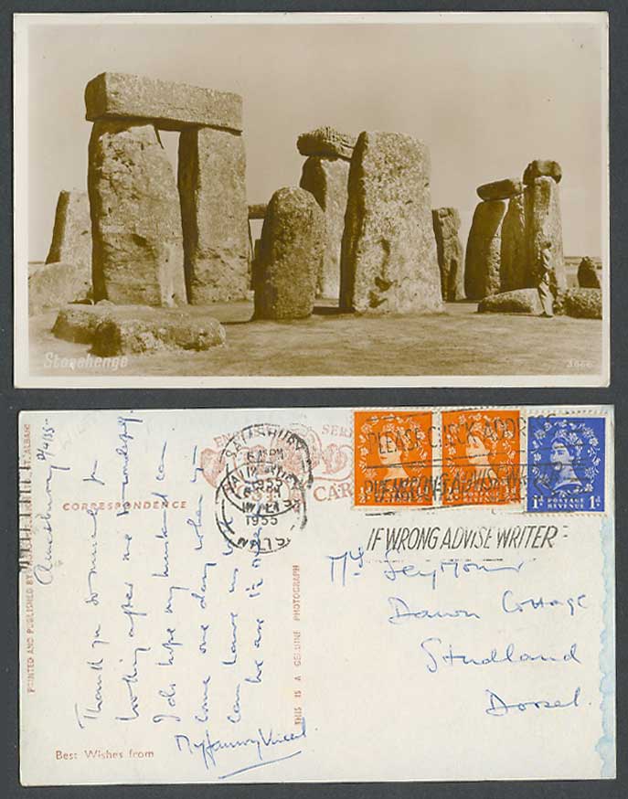 Stonehenge 1955 Old R Photo Postcard Please Check Address If Wrong Advise Writer