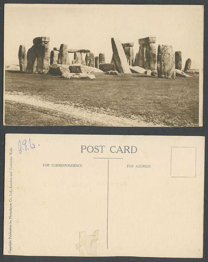 Stonehenge Salisbury Plain Wiltshire Rocks Stones Old Postcard Photochrom Co Ltd
