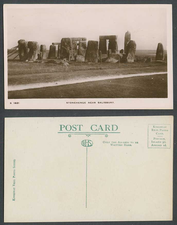 Stonehenge near Salisbury, Plain, Wiltshire Old Real Photo Postcard Kingsway WHS