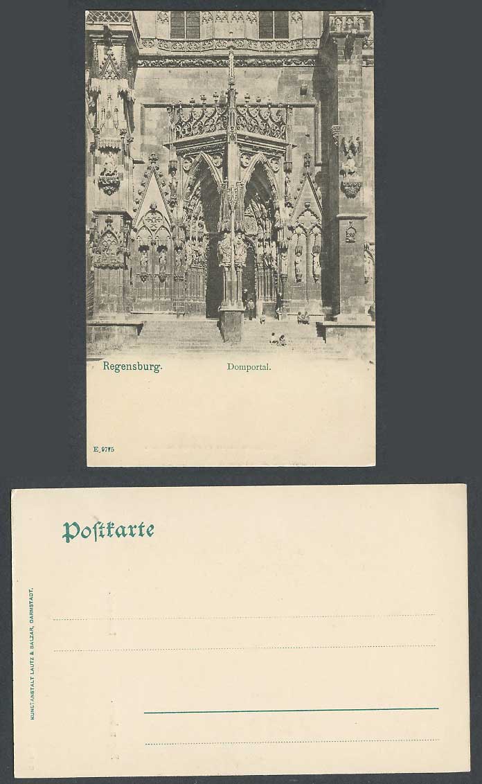 Germany Old Postcard Regensburg Domportal, Dom Portal Church Cathedral Gate Door