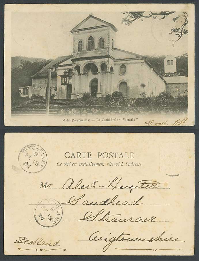 Seychelles 1904 Old Postcard Mahe, Cathedrale Roman Catholic Cathedral, Victoria