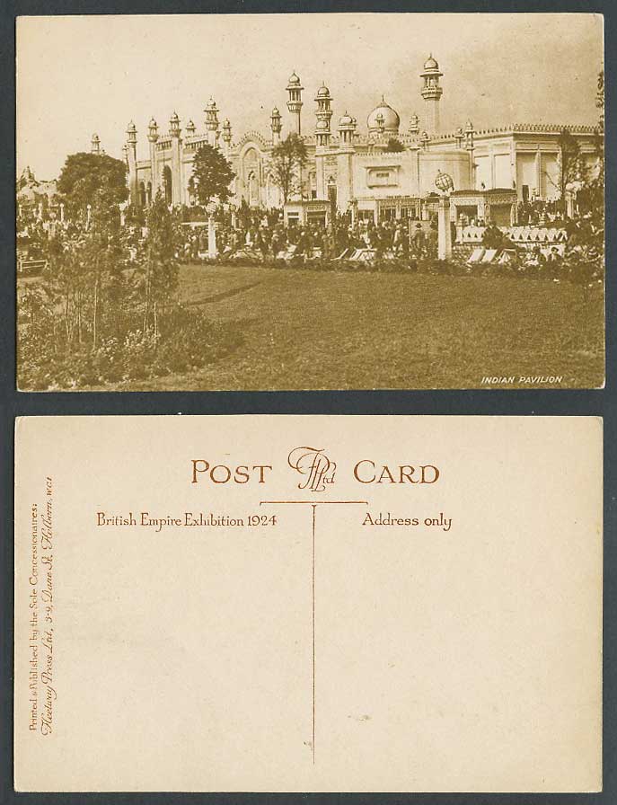 India Indian Pavilion Deckchairs Gdn British Empire Exhibition 1924 Old Postcard