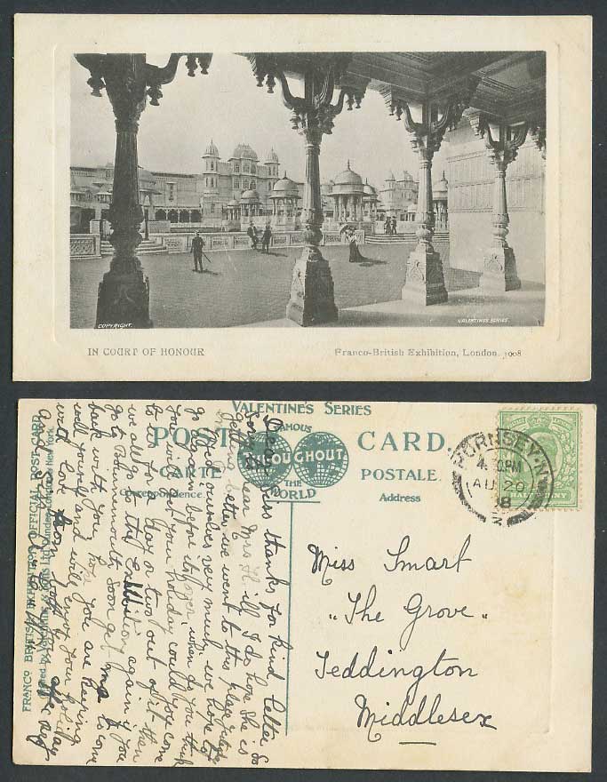 Franco-British Exhibition, In Court of Honour, London 1908 Old Official Postcard