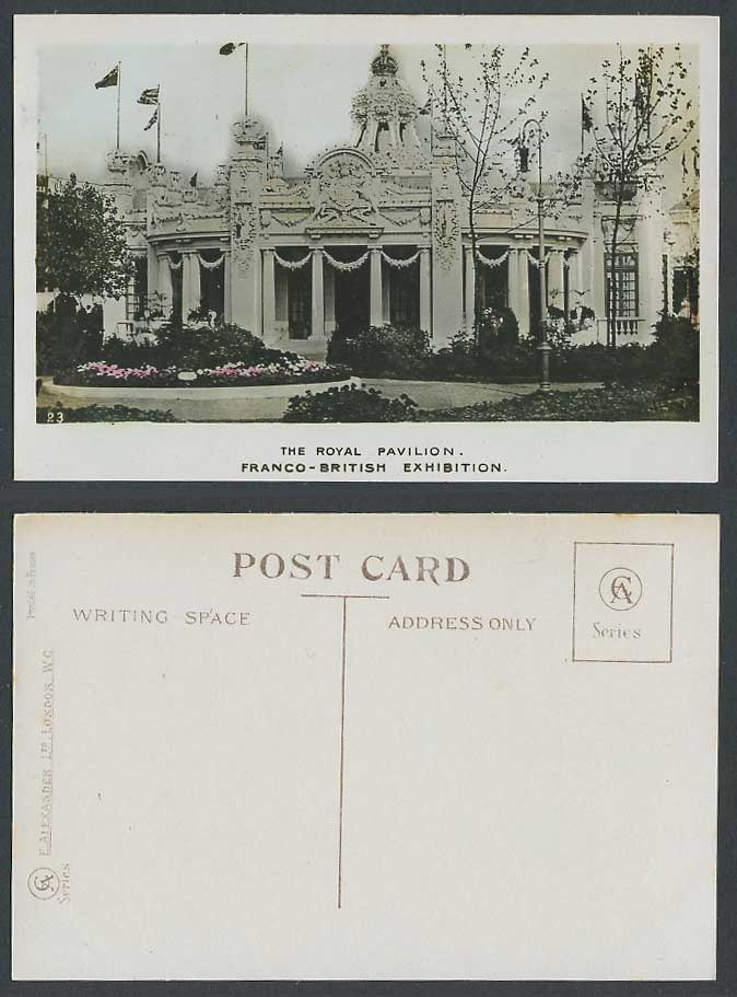 Franco-British Exhibition, The Royal Pavilion London Graden 1908 Old RP Postcard