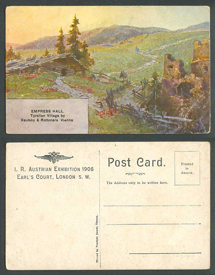I.R. Austrian Exhibition Earl's Court London 1906, Empress Hall Old ART Postcard