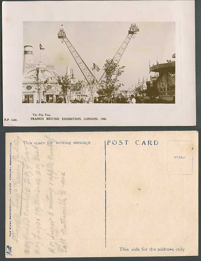 Franco-British Exhibition, Flip Flap, Class Making 1908 Old Real Photo Postcard
