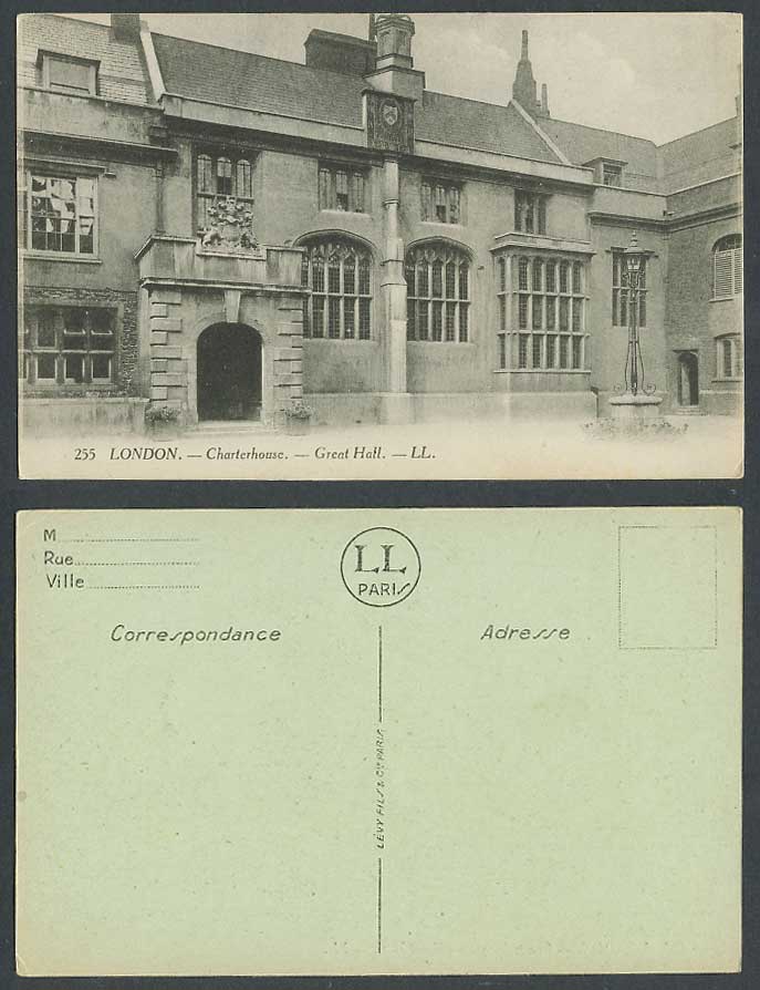London Charterhouse Great Hall L.L. 255 Old Postcard Former Carthusian Monastery